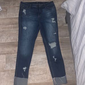 Ripped blue jeans